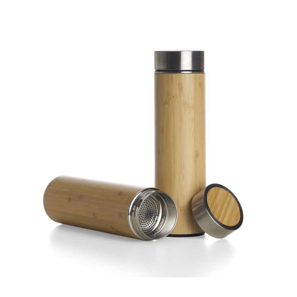 Garrafa Bambu Térmica 500ml com Infusor